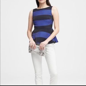 NWT Banana Republic striped peplum top  size 0